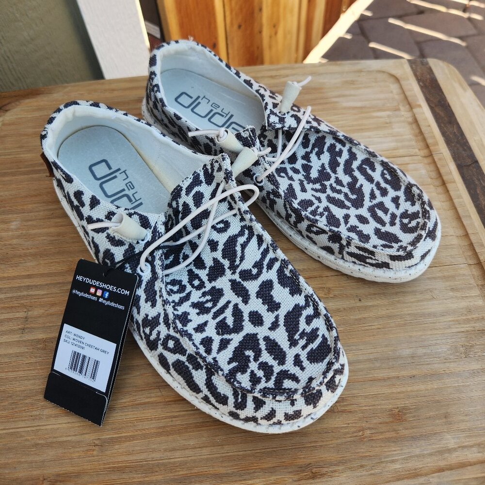 NWOB Hey Dude Wendy Leopard Print Loafers